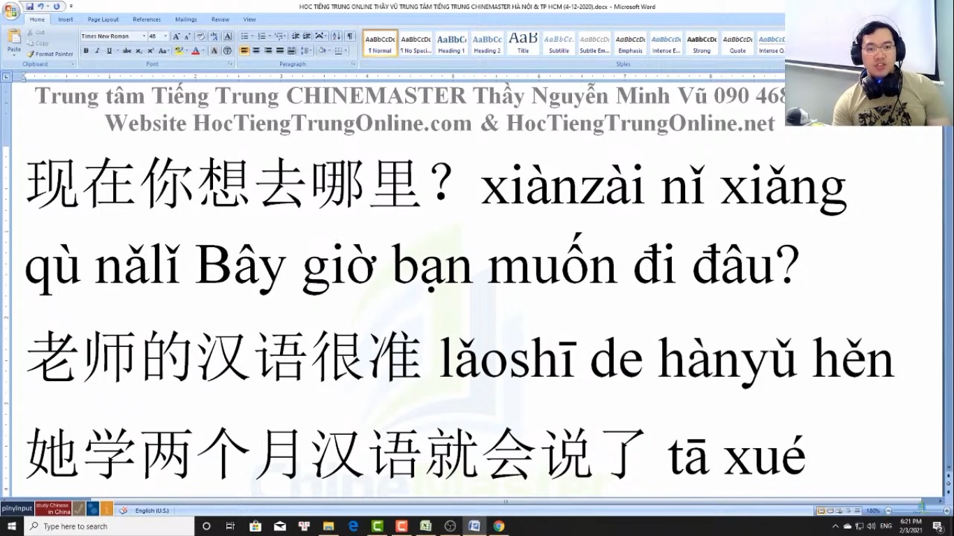 Trung tâm tiếng Trung Quận 10 thi thử HSK online bài 9