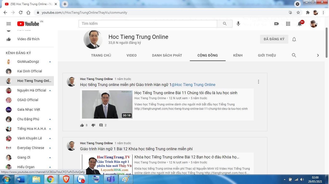 Từ vựng HSK 9 cấp luyện thi HSK online Thầy Vũ