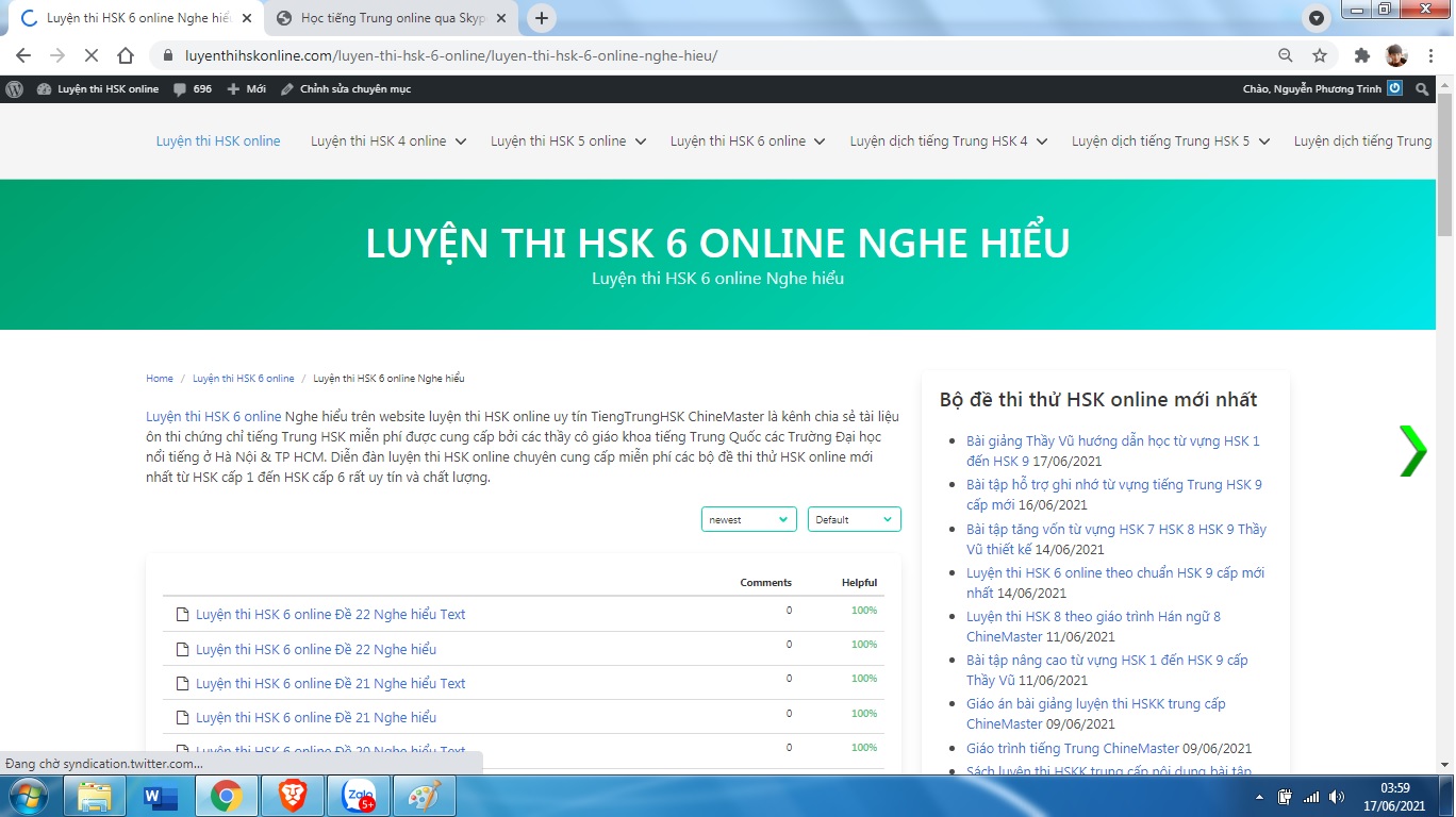 Luyện dịch tiếng Trung HSK online từ vựng HSK 9 cấp